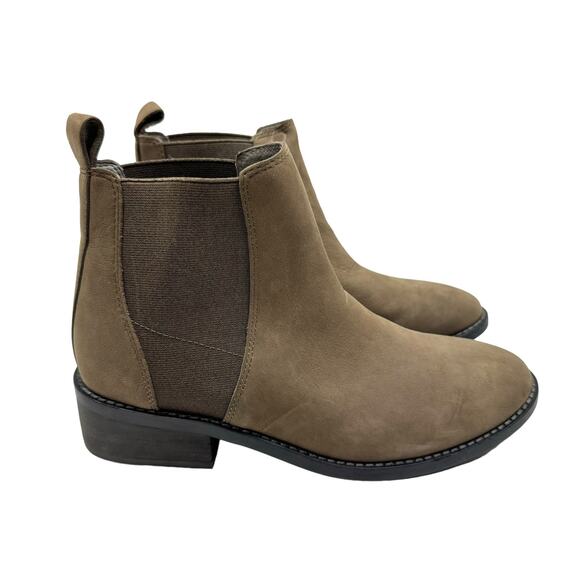 Eileen Fisher Blink Taupe Brown Gray Tumbled Nubuck Pull On Chelsea Bootie - Picture 4 of 10